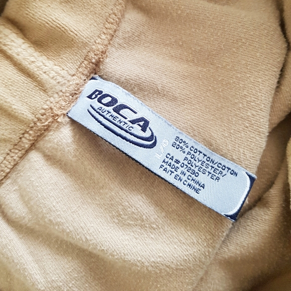 Vtg Boca Tan Velour Track Pants - Picture 4 of 4